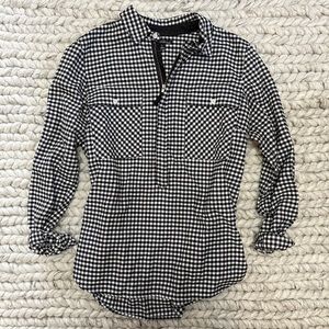 J. Crew Black & White Plaid Top